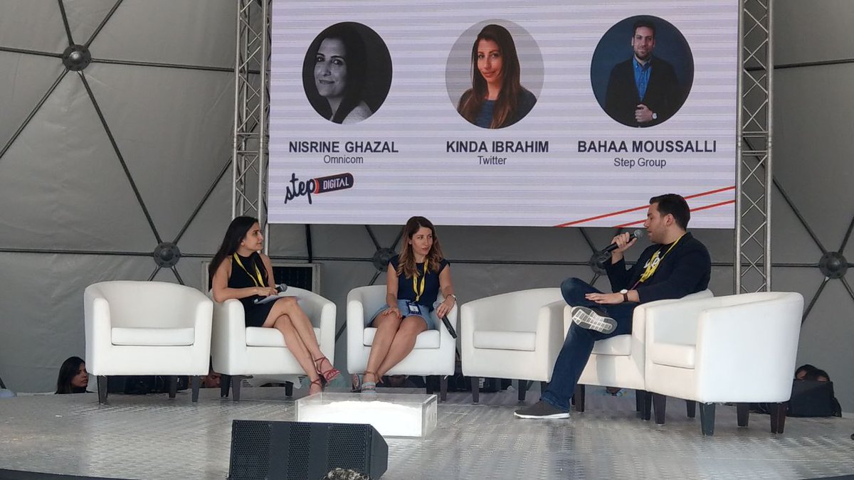 OMGMENA's tweet image. .@OMGMENA's @nisrineghazal at #STEP2018 with @Twitter's @kindaibrahim and @stepconference's @BMoussalli discussing how publishers can partner with #digital platforms for #live shows. Bigger audiences will mean shared revenues though.