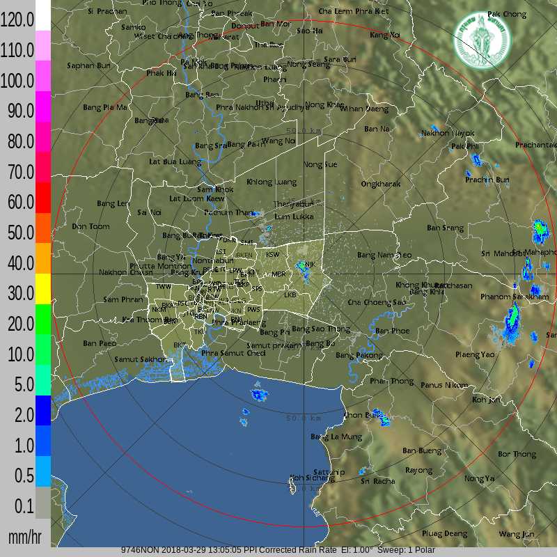 BKK_BEST's tweet photo. 13.10 น. ฝนเล็กน้อยเขตหนองจอก เคลื่อนตัวทิศตะวันออกเฉี���งเหนือ แนวโน้มคงที่ https://t.co/uLWQSWLydc