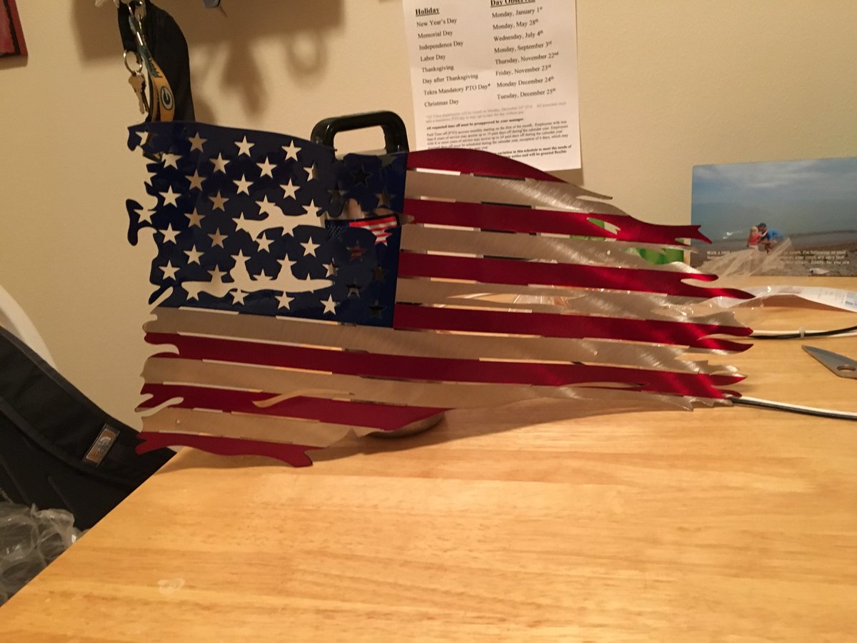 Tyjeepguy's tweet photo. Bought this for all the war vets at work.. to be displayed by my boss in his office #RedlineSteel https://t.co/C1klKDD405