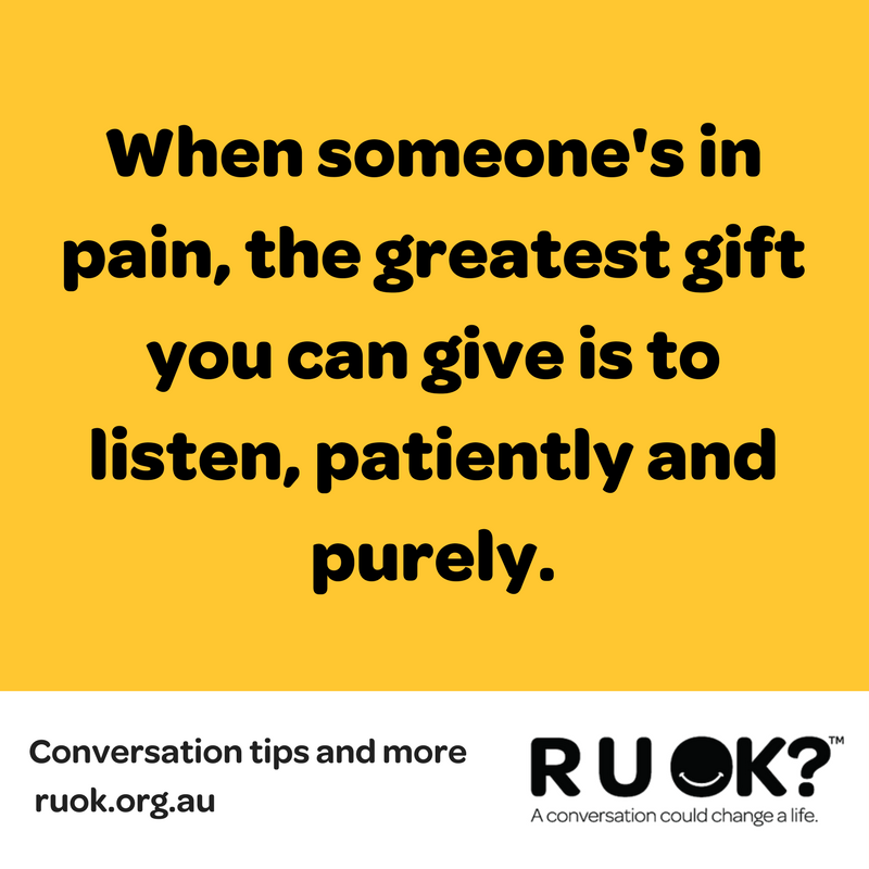 ruokanyday's tweet photo. This long weekend take the time to listen and make someone feel heard. https://t.co/fV1znjND8v