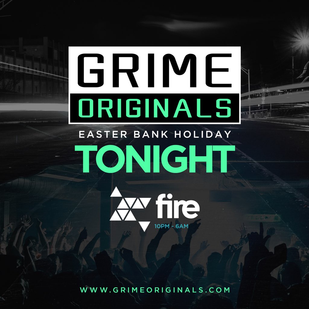 It’s about to go down TONIGHT!!! LETS #GO 
Arrive early and bring I.D #grimeoriginals 🎫🎫grimeoriginals.com/whats-on 
MORE ON THE DOOR!