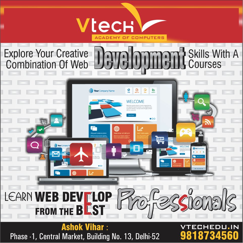 vtechacademy's tweet image. The only course you need to learn #WebDevelopment - #HTML_CSS, #JS, #Node #ResponsiveDesign, #FlaskFramework #SQL_databases and More!
#AdvancedWebTechnologyCourse
vtechedu.in/it-programs.php