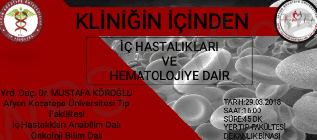 'Kliniğin içinden' söyleşilerimiz bu defa da hematoloji hocamız Sn. Mustafa Köroğlu ile devam ediyor. Merak ettiklerimizi sorup hematolojiyi tanıyacağımız programımıza davetlisiniz 😊