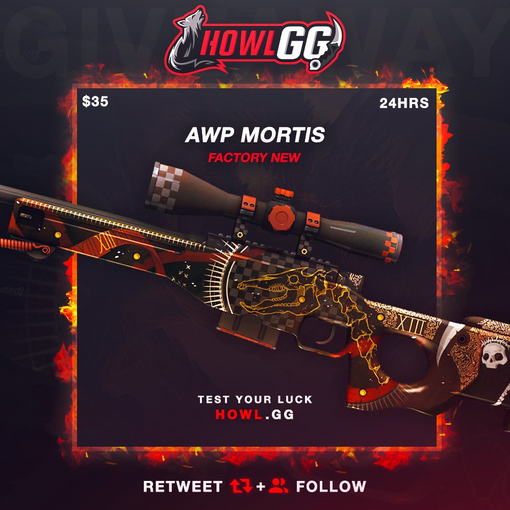 CoyotesDoc's tweet photo. ★AWP | Mortis★

TO ENTER YOU MUST:
-FOLLOW @HowlGG
-RT + LIKE 
-TAG A FRIEND
-Visit https://t.co/AMcSR2AqA8

#CSGOGiveaway

24 HRS! :D by #HowlGG via @c0nvey https://t.co/yYRHdkQSNY