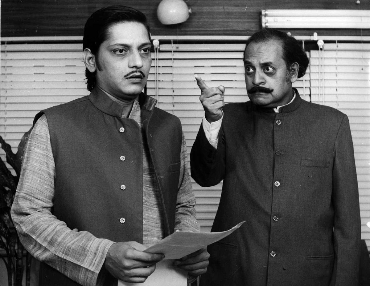 FilmHistoryPic's tweet photo. Remembering UTPAL DUTT on birth anniversary.
Inimitable style &amp; versatility - from Hrishikesh Mukherjee's 'Golmaal' to Mrinal Sen's 'Bhuvan Shome'.

Seen here with Amol Palekar and Satyajit Ray. https://t.co/m99WywGQVI
