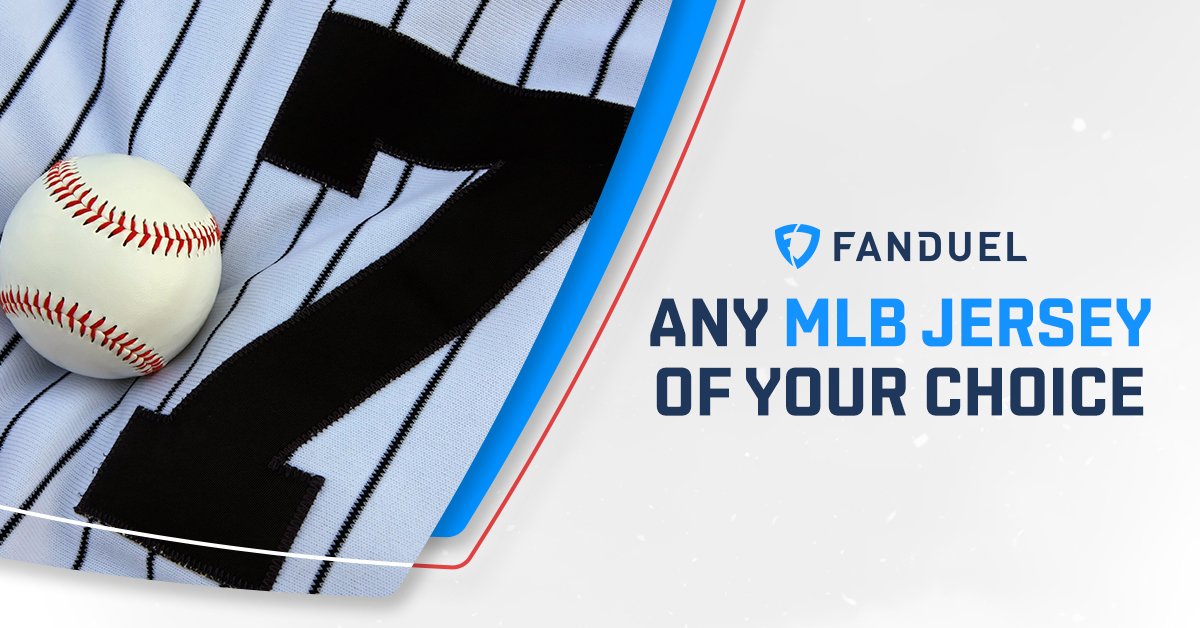 FanDuel's tweet image. Next prize on deck… an official @MLB JERSEY! 

1. RT this post
2. Tell us your 2018 MVP pick

Winner selected after 1st pitch of Astros-Rangers