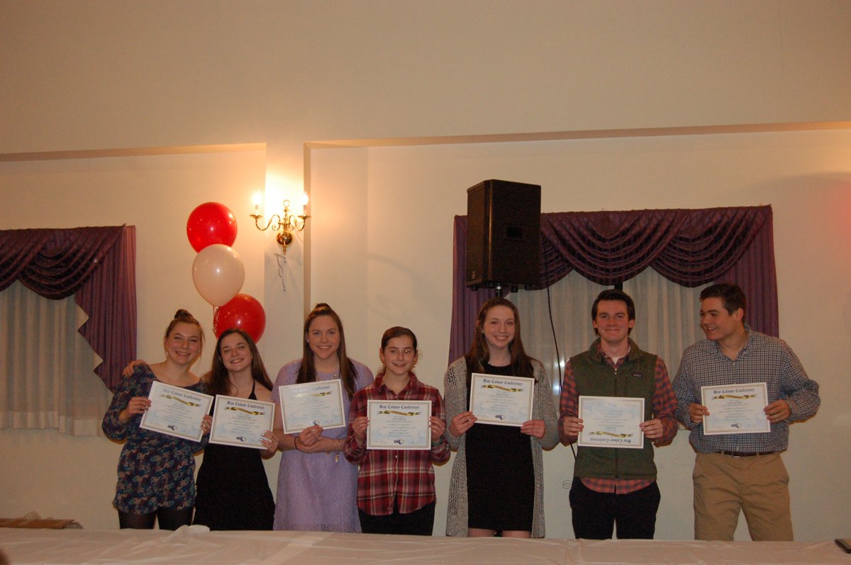 Congrats to our Bay Colony Conference All-Stars: James McClaren, Sam Magee, Dwyn McNeil, Grace Bulman, Shannon George, Hannah Kramer, and Megan Kramer. <a href="/BR_Athletics_MA/">BR Athletics</a>