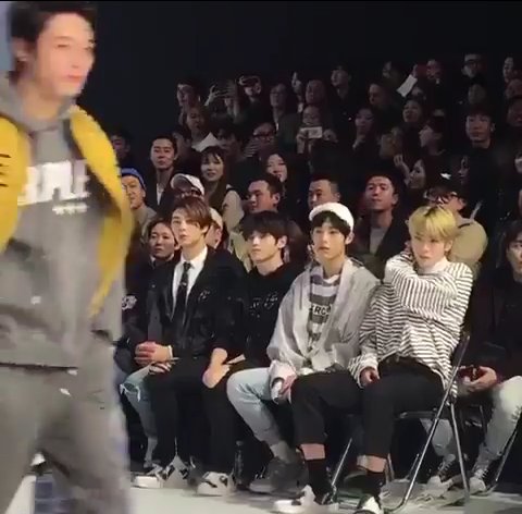 Way back march 2017, nct and the boyz already meet in SUPERCOMMA B Seoul Fashion Week where Juyeon and Younghoon are models and we can see Taeyong, Jaehyun, Johnny and Winwin sitting besides omfg