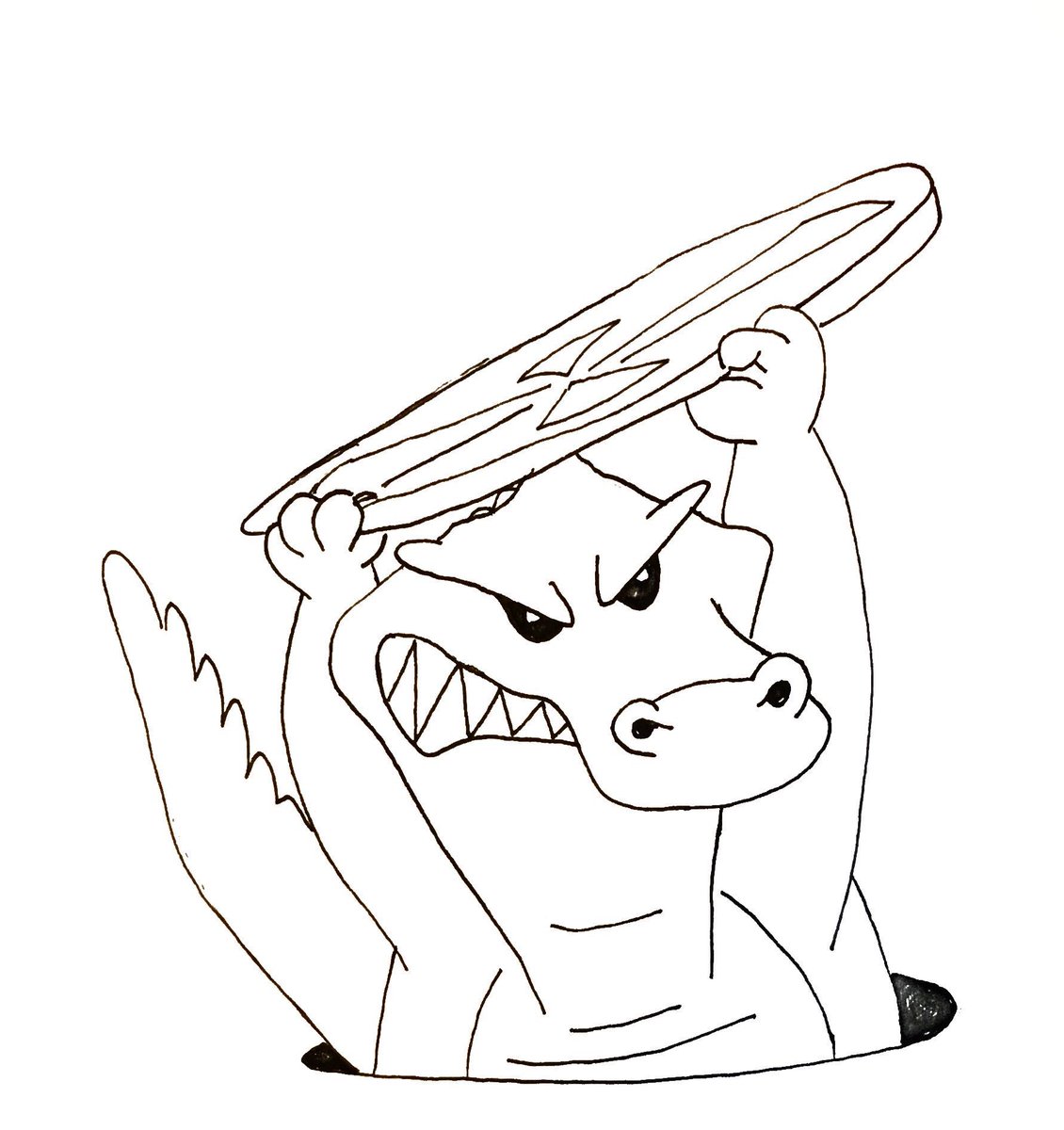 lewddoods's tweet photo. Quick drawing of a sewer dweller 

#drawing #sewer #scalie https://t.co/M2VArUKsYV