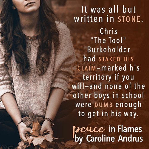 AndrusCaroline's tweet photo. I'm sure we've all met someone like this at some point. But the question is, how far will that person take things? Find out how dangerous Chris can be in #PeaceInFlames. // #YALit #UpperYA #romance #yaromance #ku #99c // https://t.co/aQEH2MJV3s https://t.co/jkr5fswBrW