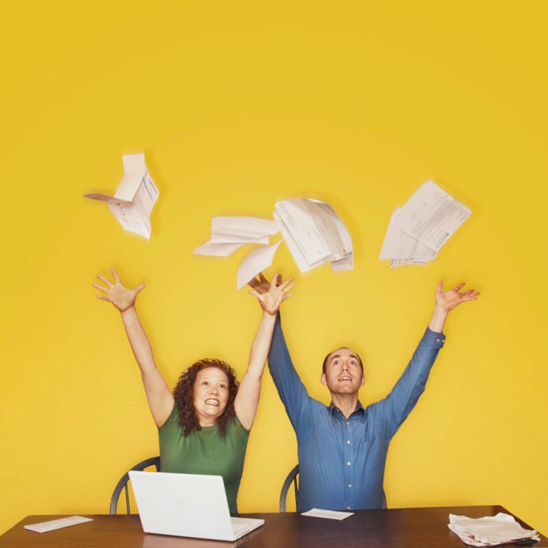 Thequeenoffree's tweet image. This is us, six years ago today. This is what your face looks like when you pay off $127,482.30. #debtfree #notlookingback