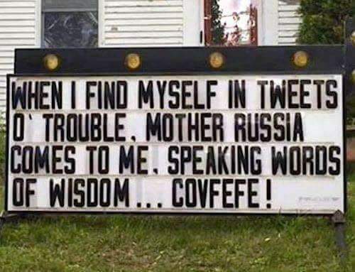 jackiebitters's tweet photo. COVFEFE... https://t.co/Symtab9F38