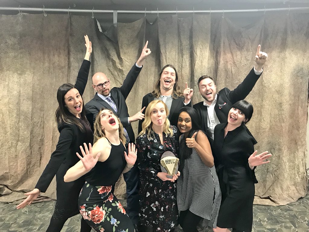 Vendasta's tweet photo. We’re beyond thrilled to receive the #NSBABBA2018 Employee Retention &amp; Development Award. Congratulations to all of tonight’s nominees with extra snaps for JNE Welding Ltd., Keystone Paving, and TCU Place. #vendastaiseverywhere https://t.co/Atg82fwPUv