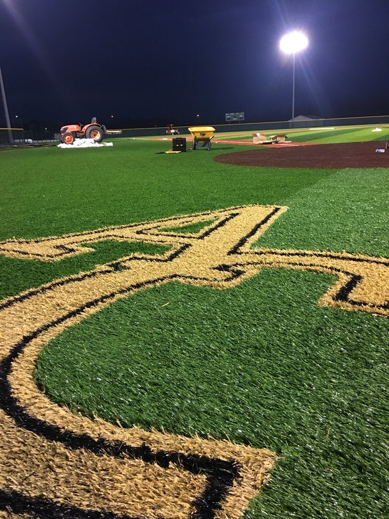 jawellstrio's tweet photo. Stopped by the @Andover_Central baseball field tonight to find the crews still working hard under the lights to finish the turf project. Looking good,  @HuttonBuilds and @SJCF_arch #385Bond https://t.co/ahEJiFgh8a