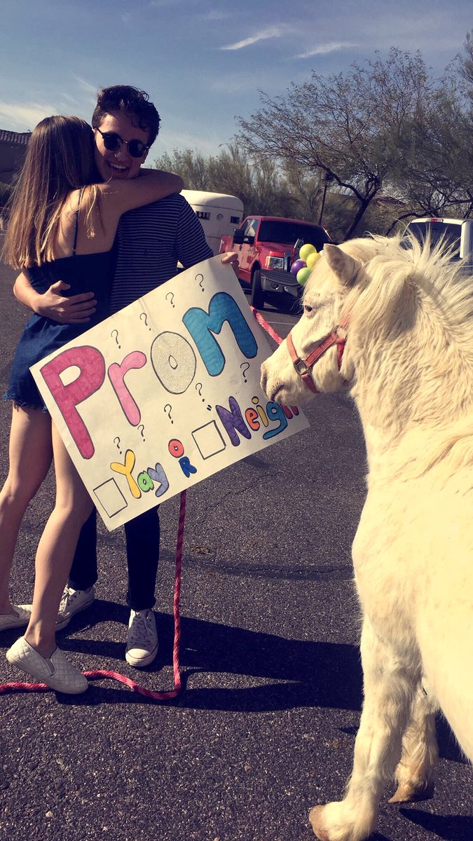 rhicain's tweet photo. the horse said neigh but I didn’t!!!🤪😍💐🌈🌼💗😘 @chapprom2018 https://t.co/YuRZOl9kXk