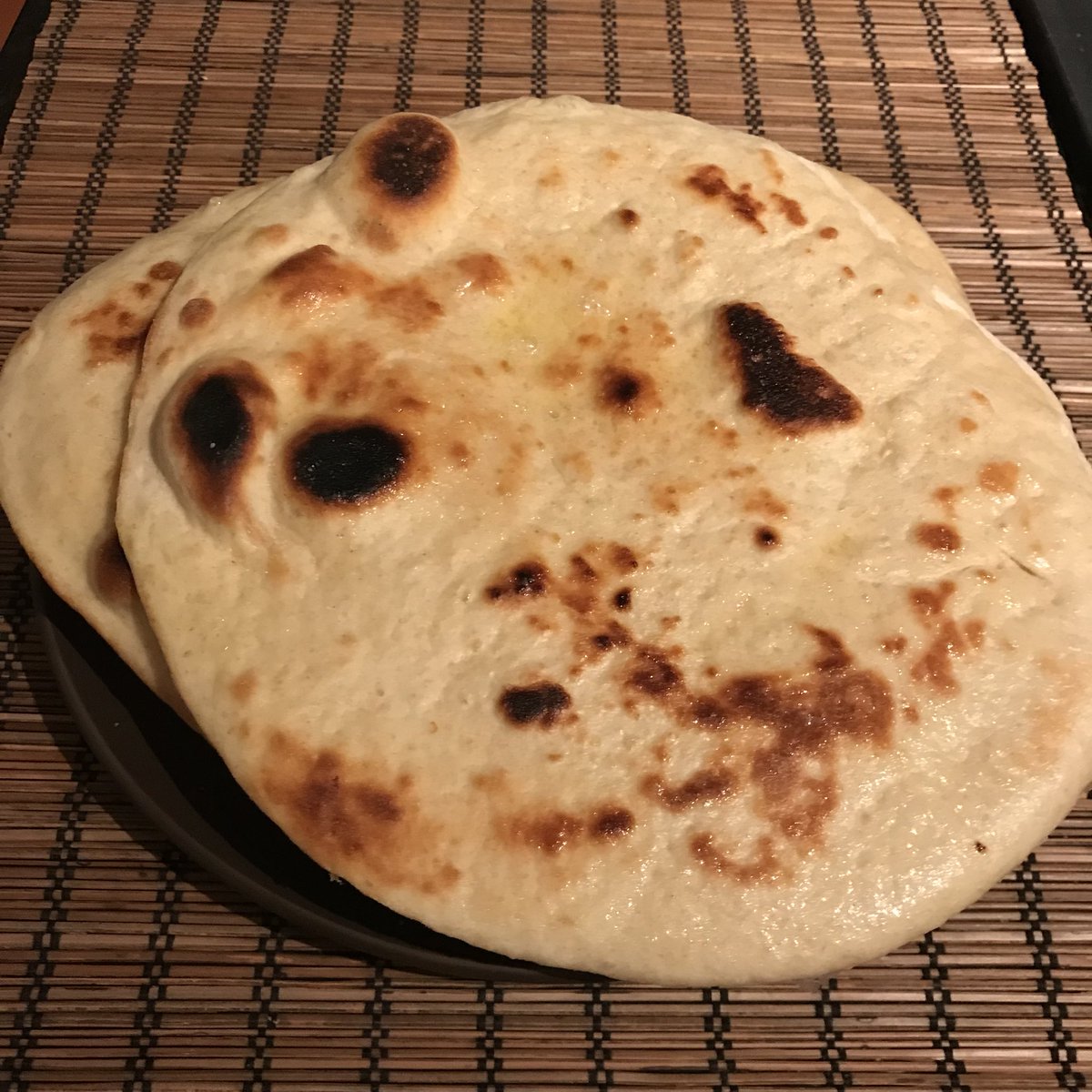Bread #10: Pan-Grilled Flatbread. Which they could have just called naan very good bread! Clear directions, relatively fast, easy, tasty. Not much to report. A reliable recipe that I’ll probably make again but I’m not like OMG WOW!!!! no filter btw just glossy glossy butter