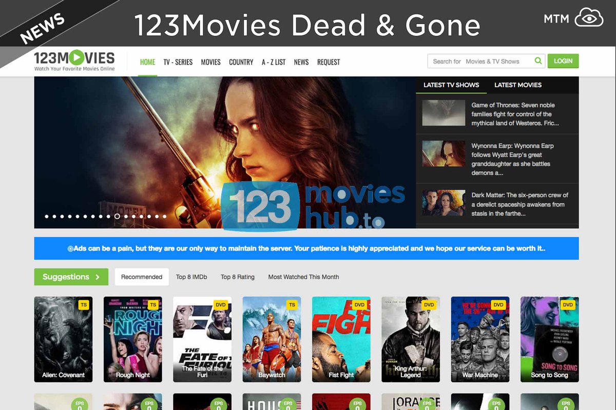 123Movies / GoMovies / 123MoviesHub Shut Down Gone Forever. 