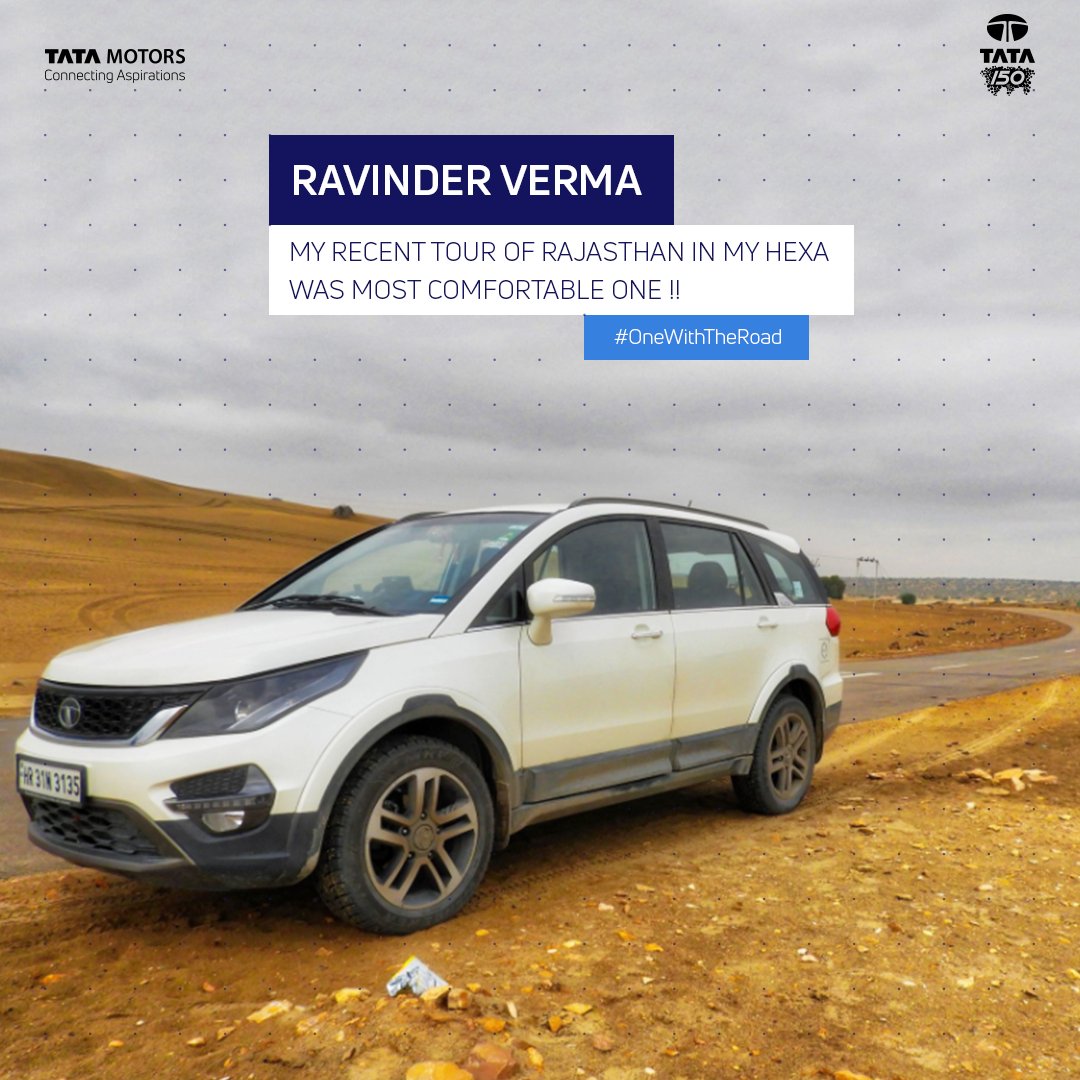 TataMotors's tweet photo. It's your chance to share your memorable Hexa stories with us! Participate in the #OneWithTheRoad contest, fill in your details here https://t.co/JWquKRO82k to get your Hexa ultimate co-created badge of honour! https://t.co/EzvQdZTyeD