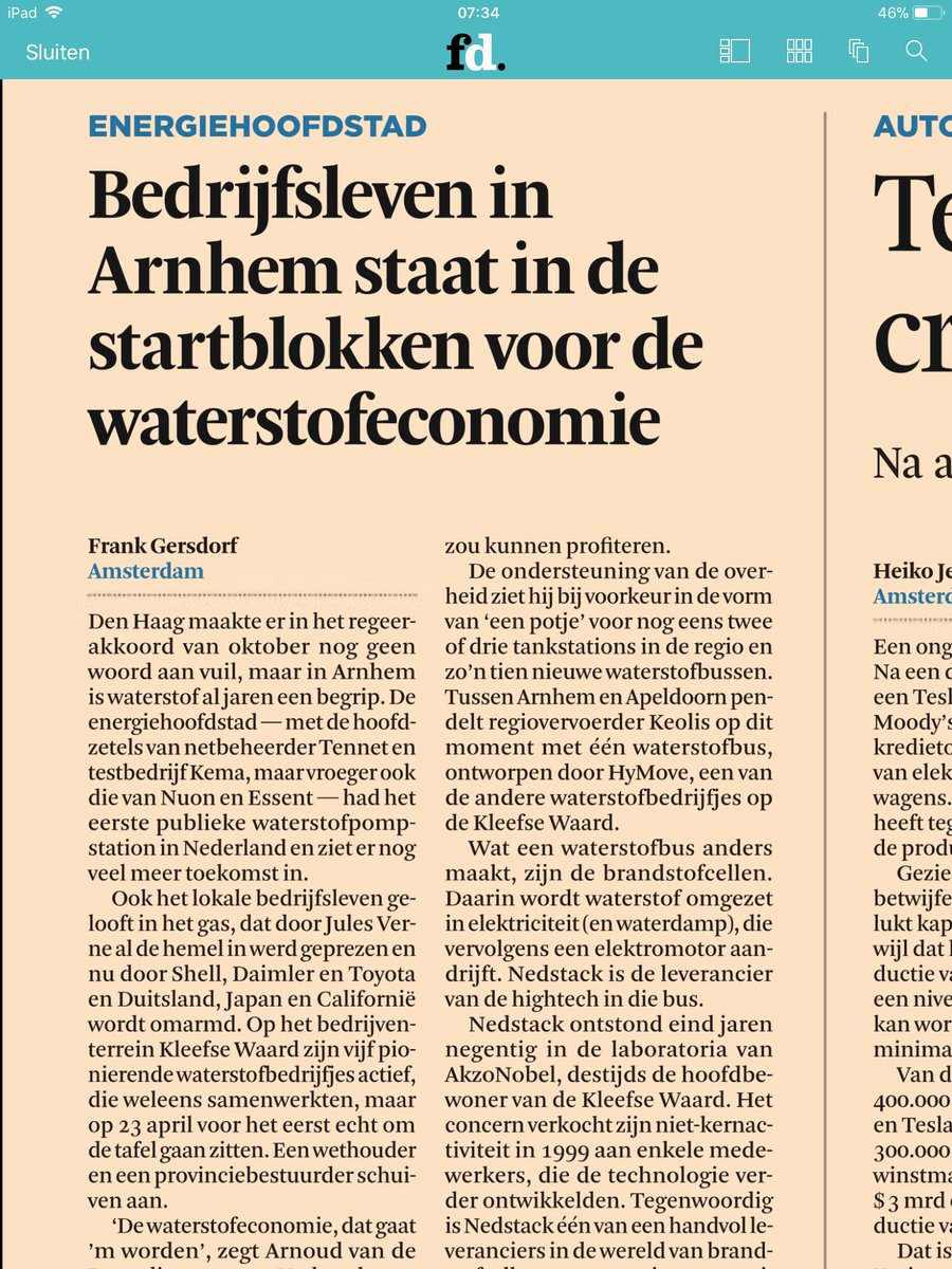 Arnhem energiehoofdstad van NL met 5 bedrijven in waterstofeconomie <a href="/economicboard/">The Economic Board Regio Arnhem Nijmegen</a> @VNONCWarnnijm