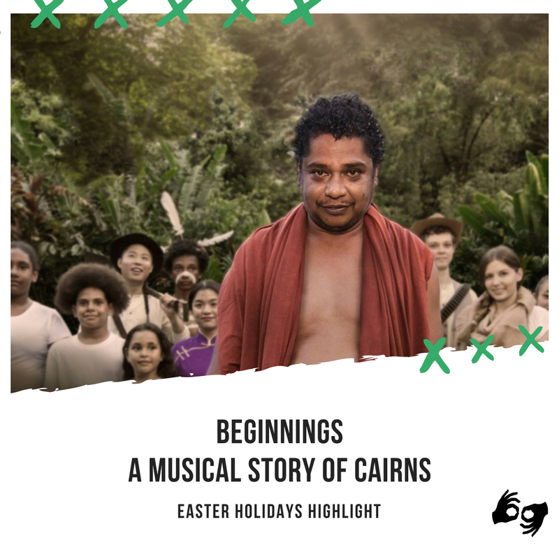 The Auslan translated musical production 'Beginnings - A Musical Story of Cairns' has now sold out. <a href="/cairnscouncil/">CairnsRegionCouncil</a> is preparing for a spectacular night. This <a href="/Festival_2018/">Festival 2018</a> event is the perfect Easter outing for the whole family.
More info at facebook.com/events/1973479…. #auslan