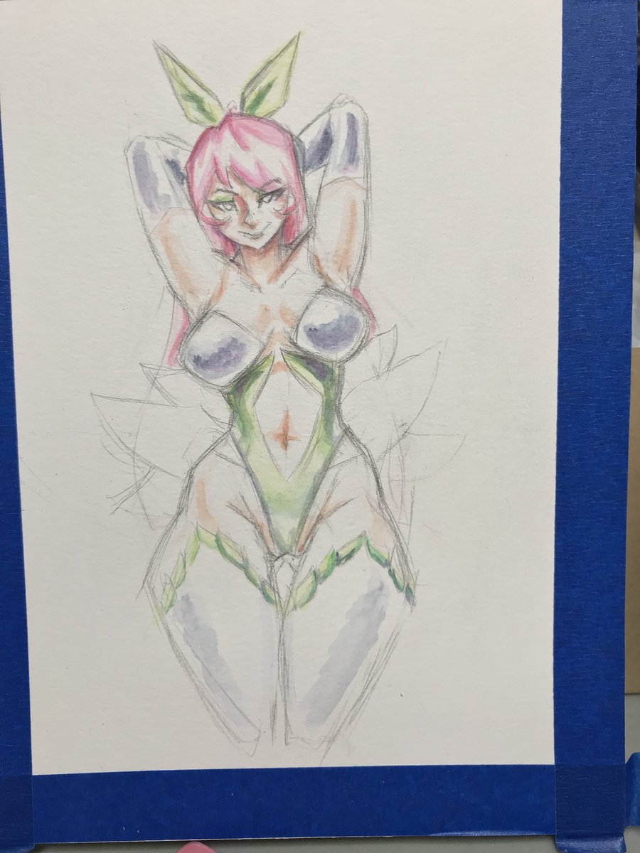 Watercolor for today's #watercolorwednesday 👅💦👌 also got ya'll some process pics just in case ya want `em