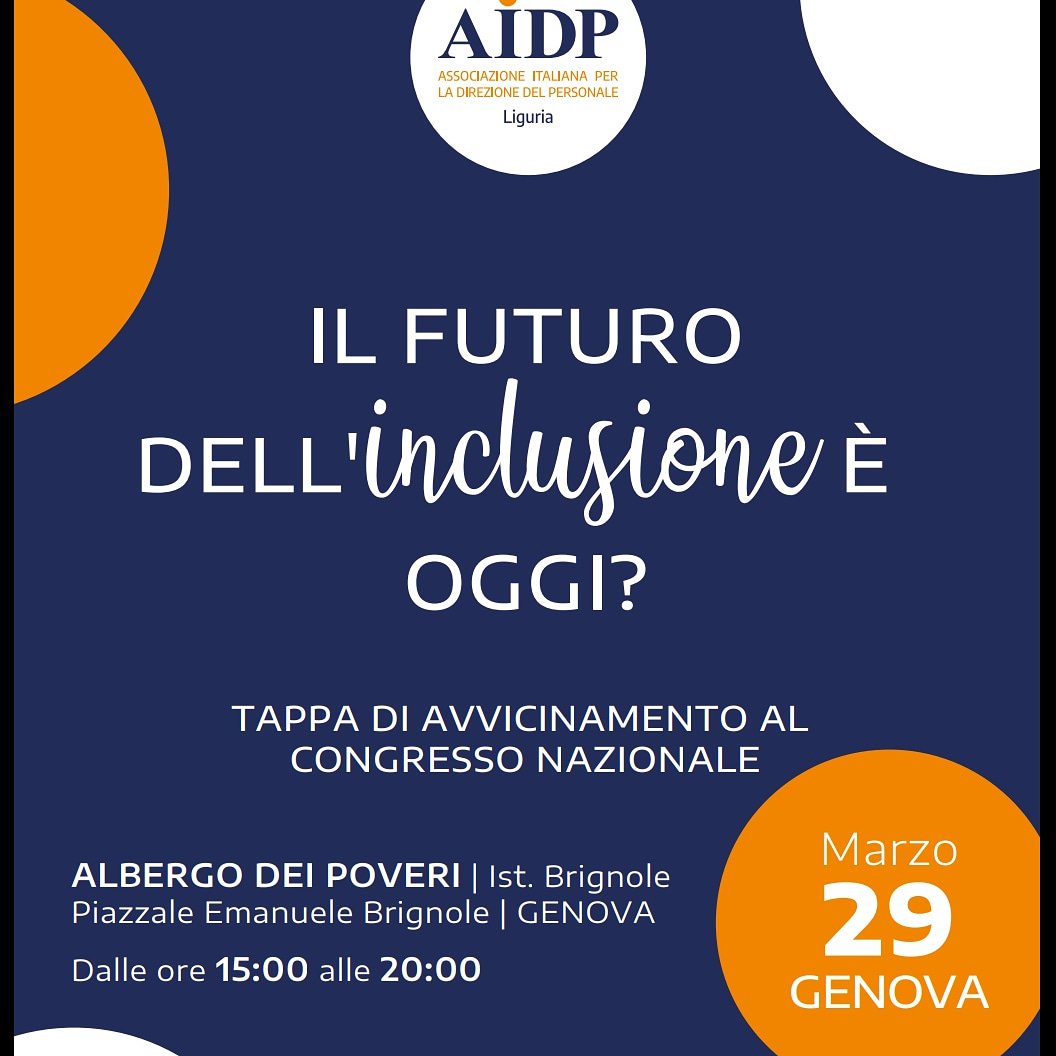 katjag69's tweet photo. Oggi ore 15 Albergo dei Poveri "Il futuro dell'inclusione é oggi?" si parlerà con Maria Grazia Giorgetti @manageritalia di #CapabilityManagement #inclusion @AIDPLiguria @AidpSocialNet https://t.co/i77AJLiY8J