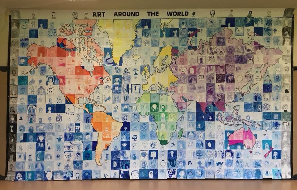 What an amazing idea!! The teachers allocated each student in the school a square and a colour to colour them in. The amount of organisation for a school to do this and pull it off is simply remarkable. #acuedu_p