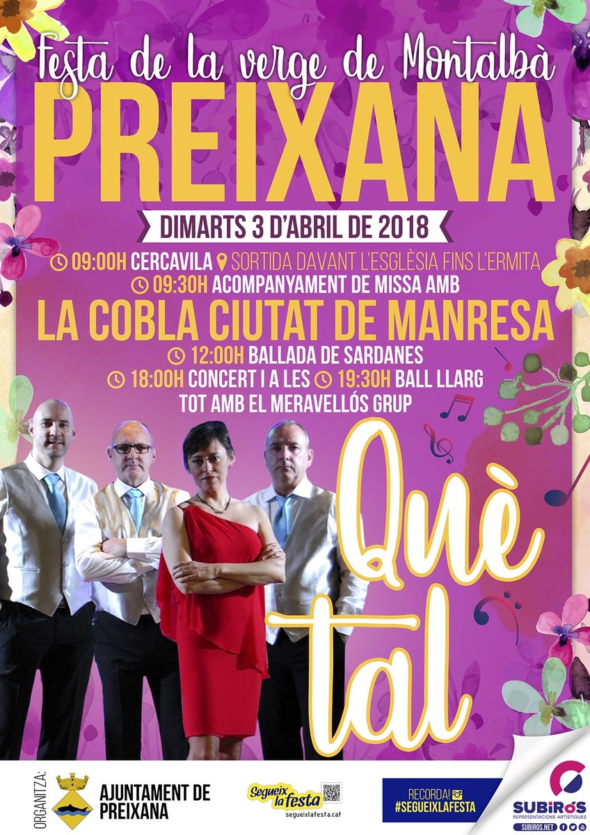 SubirosRepreArt's tweet photo. Setmana Santa amb les millors Orquestres! 
Bona Pasqua amics!!
#ballaruca #salesdeball #atope #segueixlafesta
https://t.co/SBWRzD3pLB https://t.co/qY6XCfTKE8