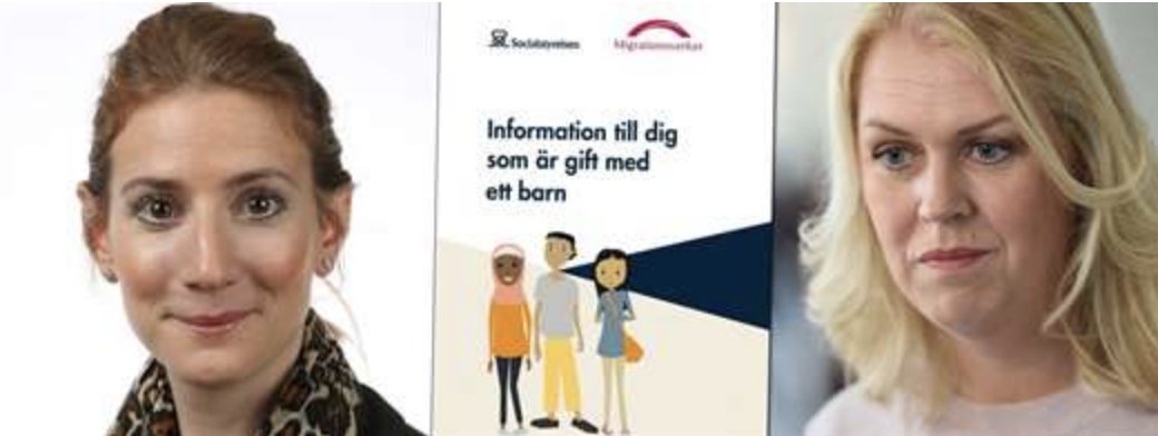 tessy's tweet photo. JUST NU: Socialstyrelsen drar tillbaka kritiserade broschyren om barnäktenskap. https://t.co/tnmpxKamB3 https://t.co/SP8X1bF4du