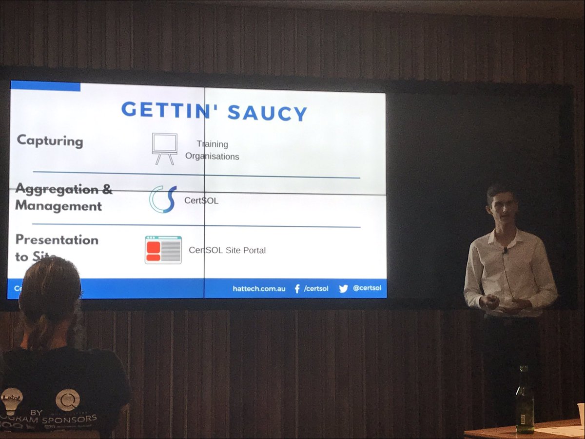 QUTEship's tweet photo. Pitch 8🎤@QUTStarters #Hatch4 @CertSOL = Streamlining #certification management 4 #HR #managers & #PM (inc in #METS & #training orgs +) https://t.co/43luNllcxn