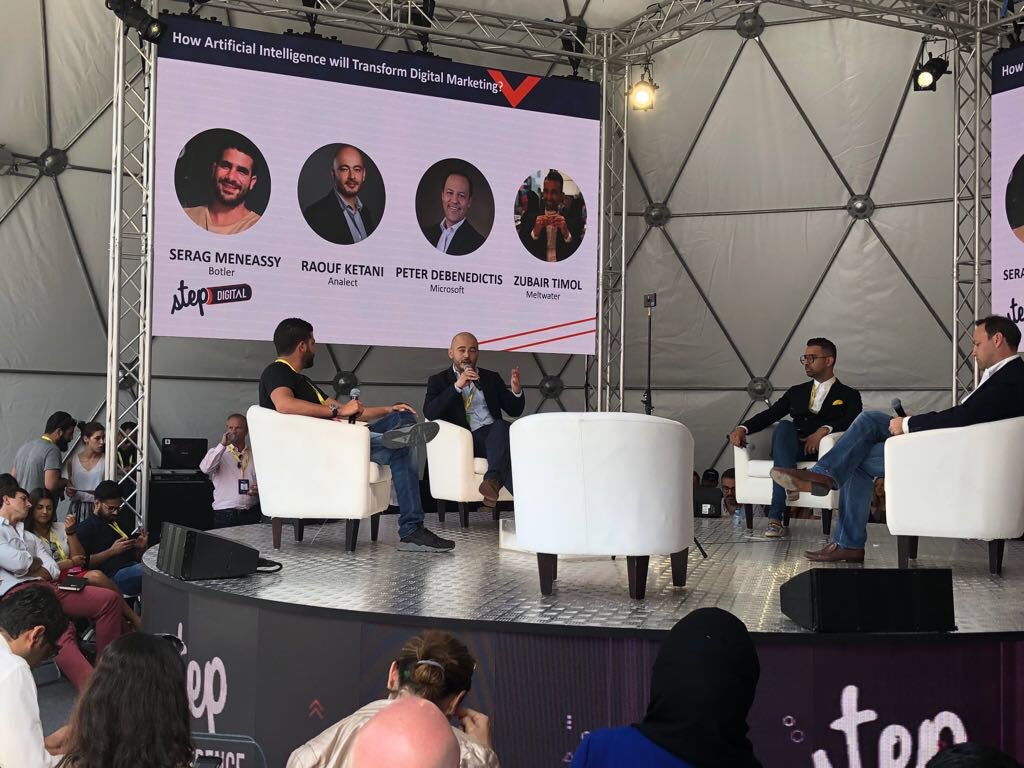 MeltwaterME's tweet image. #HappeningNow Zubair Timol representing #MeltwaterME at #STEP2018 - How #AI will transform #digitalmarketing @getbotlernow @microsoftgulf @annalect