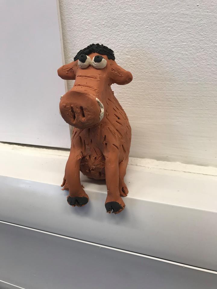 CovUniAS's tweet photo. Ardman Animation popped in yesterday for a guest lecture with our graphic design students! Here are some of Hog Nob, the character from Early Man film released in December. #Ardmananimation #plasticine #Coventryuniversity #animation https://t.co/V0iLoXx1iT