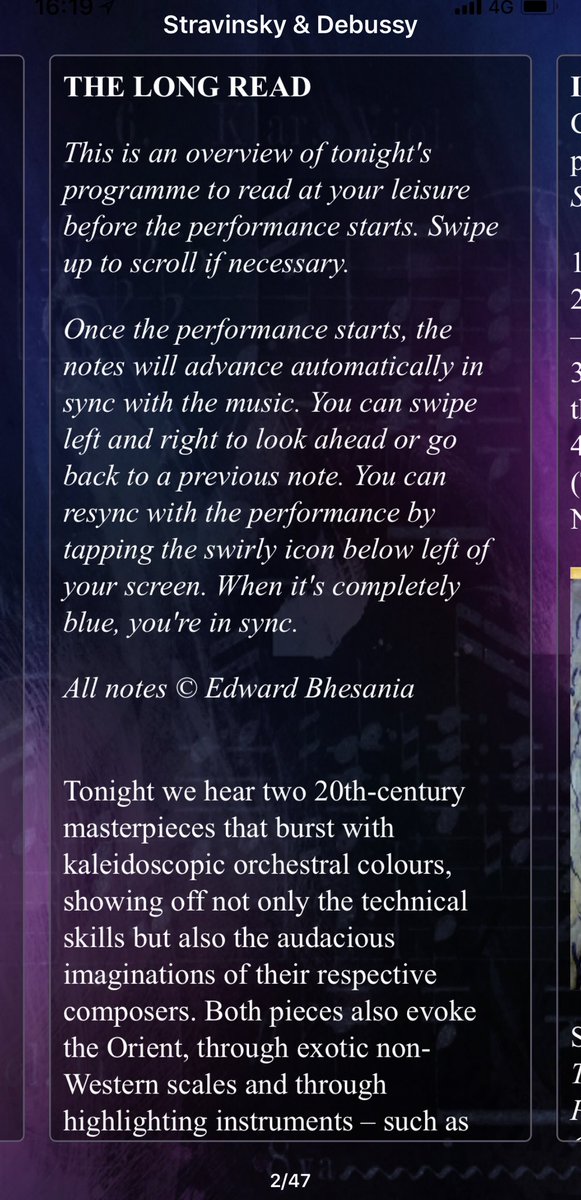 pablolrguez's tweet photo. Algunas imágenes de las explicaciones en tiempo real del concierto #halfsixfix de ayer de @londonsymphony y @fxrroth en la App #EnCue con un iPhone https://t.co/cR3Jte66Gw
