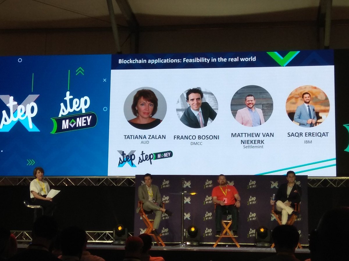 _thelivewireco's tweet image. @tatianazalan, @francobosoni, @matt_vn and @DxBlockChain on the hot seat talking on feasibility of Blockchain applications in the real world. #LiveFromEvent #stepmoney  #stepconference #AUD @AUDubai