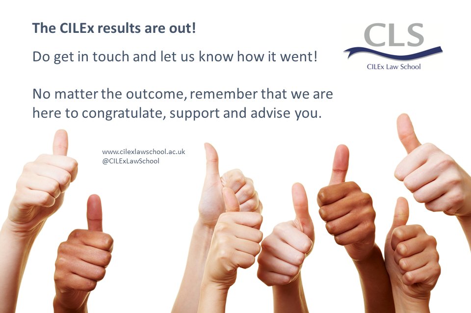 CILEXLawSchool's tweet photo. The #CILEx results are out! 
Do get in touch to let us know how it went... we are here to congratulate, support and advise you.
#CILExexams #resultsday #CILExresults https://t.co/oKNPpshmTj