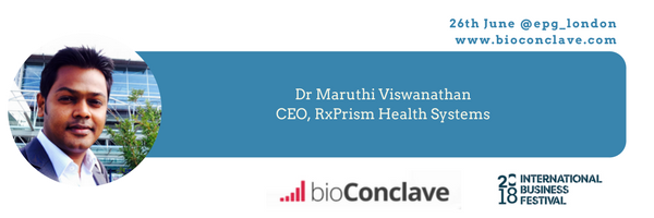 epg_london's tweet photo. We are glad to have Dr Maruthi Viswanathan, CEO of @rxprism as a speaker at the #bioConclave during the Life Sciences week at the @TheBusinessFest on 26 June 2018. Know more: https://t.co/Fss4lZQxPy. #clinicaltrials #lifesciencesday #BusinessFest #ehealth #mhealth https://t.co/oxIO2jTkA3
