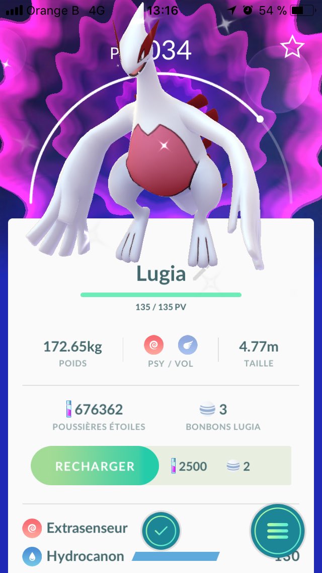 MonHomme7's tweet image. Just caught a Shiny Lugia #PokemonGO  #ShinyLugia #Lugia
