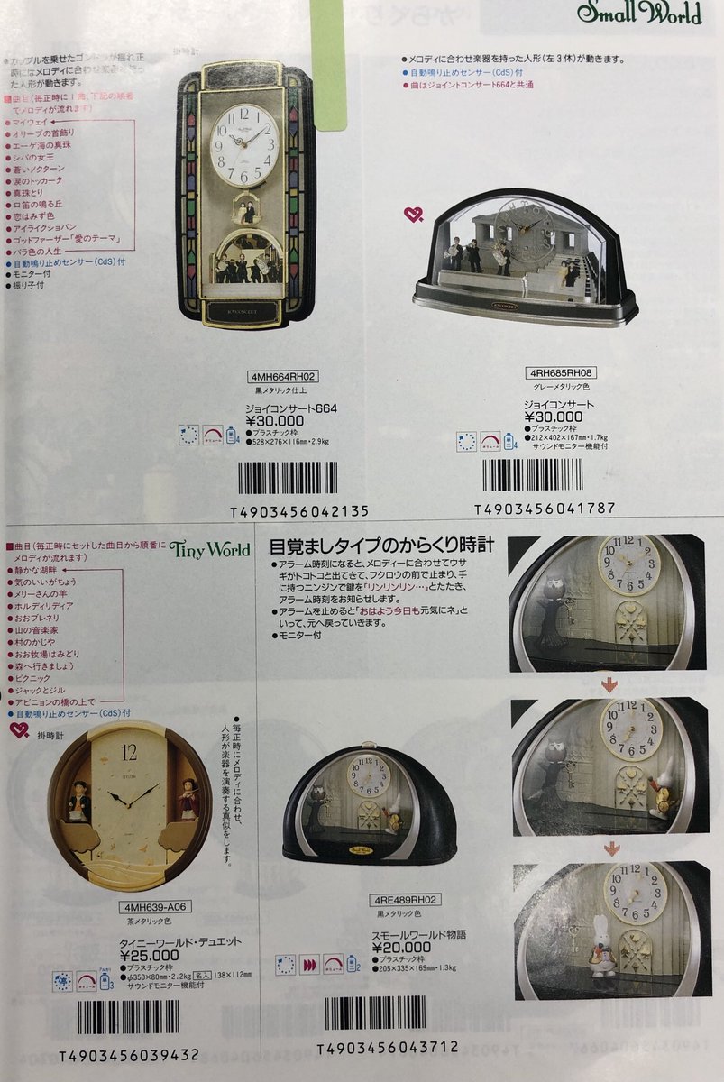 RT @yoshihisa_huji: リズム、シチズンのカラクリ時計を、30年前の初期