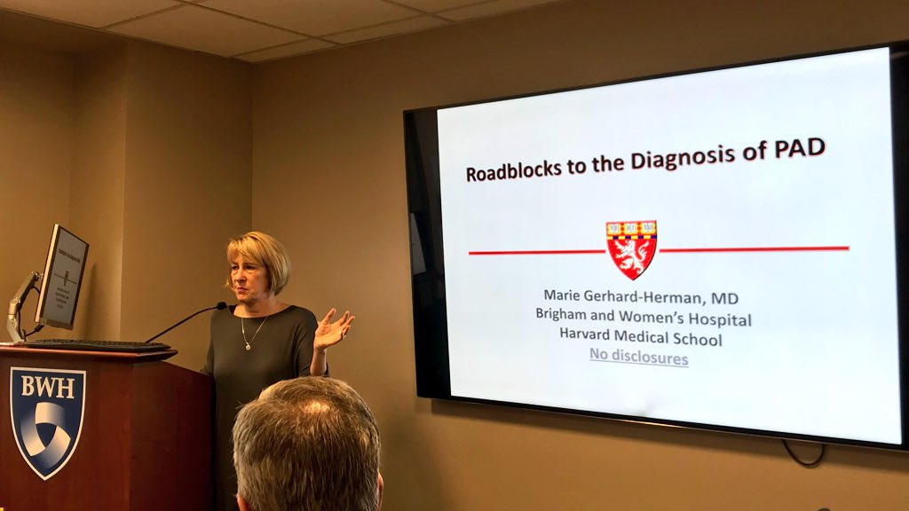 Dr. <a href="/GerhardHerman/">Marie Gerhard-Herman</a> educates us at our morning Vascular Medicine conference, teaching us about the many roadblocks to diagnosing PAD. She should know, she wrote the guidelines! #VascularDisease <a href="/BrighamWomens/">Brigham and Women's Hospital</a>