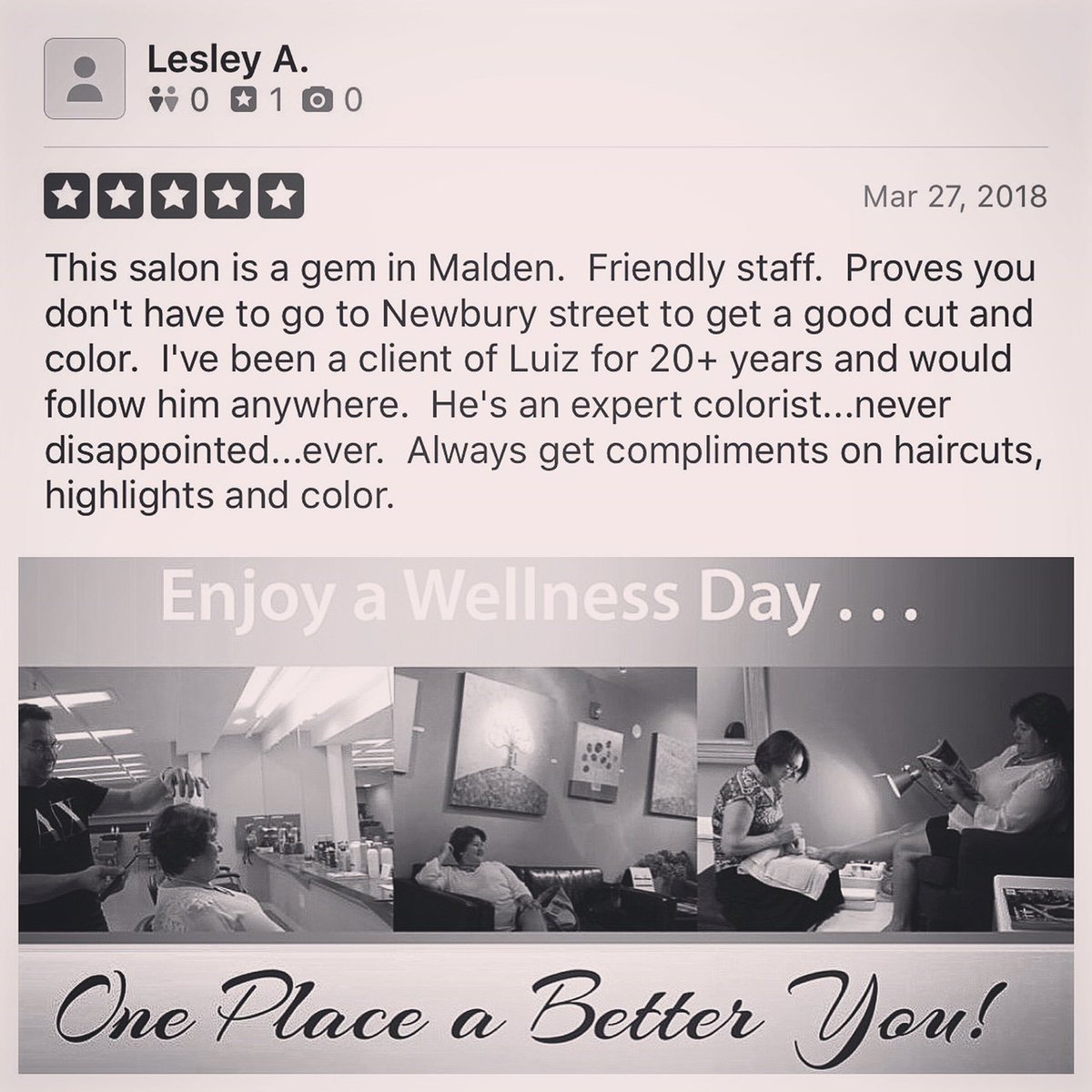 LuvaHairDaySpa's tweet photo. Thank you for the lovely review Leslie A
Like her come to @LuvaHairDaySpa
#Hair #Nails #massage #skincare #OnePlaceBetterYOU
https://t.co/SqxpxkyYYA
Call 781.321.2000
#healthy #cool #good #beauty #luvart #manicure #loveit #wellness #quality #professional #reliable #hairsalon #spa https://t.co/ZW03aZDI8v