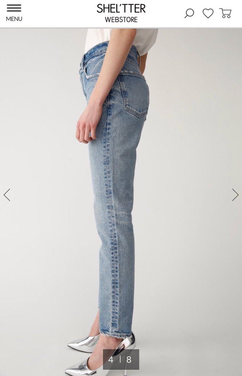 ほしいくぞー Moussyのmvsジーンズめちゃくちゃいいっ 履きやすい 動きやすい 脚が細く見える なんちゃってお洒落さんに見える これ大事 産前のmoussyのデニムは全く入る気配しないから今回はこのデニムとスキニーを1本購入 安いデニムとは履き心地