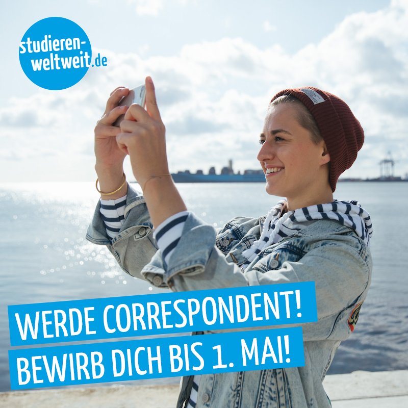 Es wieder soweit – wir suchen #Correspondents für die nächste Wintersemester-Generation! Bis 1. Mai kannst du dich noch bewerben! Mach mit und sag's weiter: studieren-weltweit.de/werde-correspo… #sharingiscaring #ErlebeEs 🌏🚀