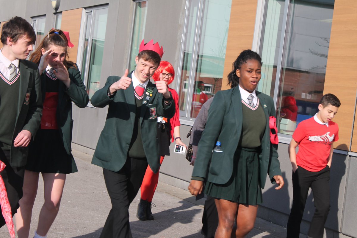 StPatsRC's tweet photo. Pupils have been fundraising for Sport Relief 2018. One activity for the fundraising included every pupil in the school completing a 1km Red Walk in the fastest time & in the reddest outfits they could! #SportRelief2018 #RedWalk #CharityWork #WellDoneEveryone #ProudMoments https://t.co/2Pjry7i19P