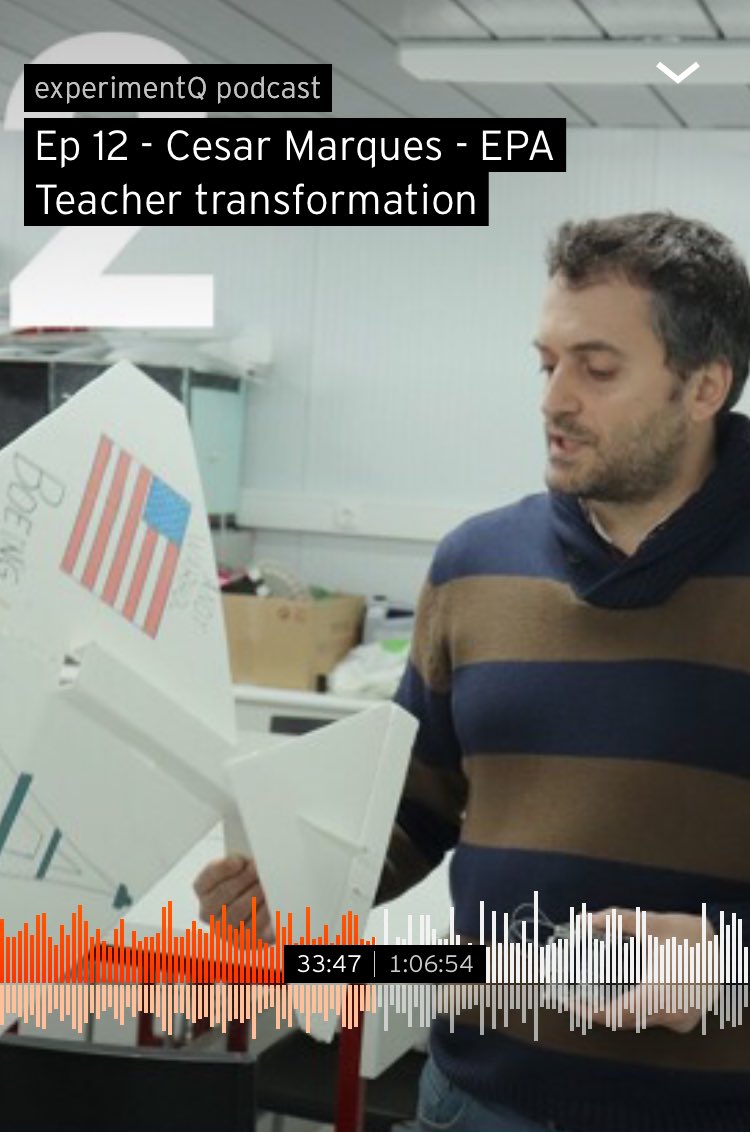 experimentQ's tweet photo. Episode 12 of #experimentQ is live. We talk about teacher transformation from within the system, featuring @cesarmrqs of @EP_Almada. Show notes and bonus merch at https://t.co/Z8pjRKWTzW cc #podcast #Learning #Portugal https://t.co/Tn3JNbcYSZ