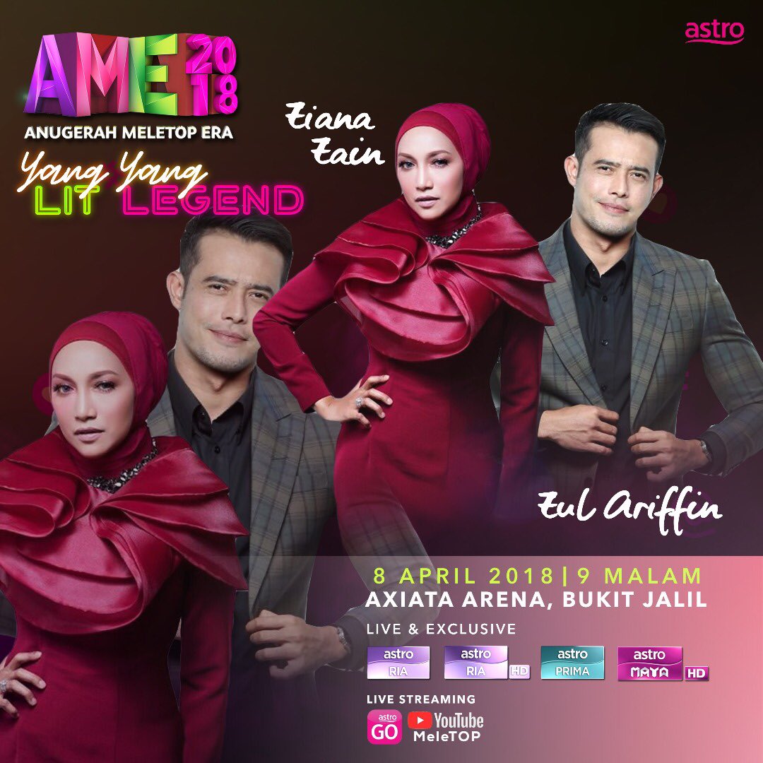 Meletop Ø¹Ù„Ù‰ ØªÙˆÙŠØªØ± Ramai Selebriti Yang Akan Menghiburkan Korang Untuk Malam Ame2018 Pada 8 April Ini Zul Ariffin Iamzianazain Jangan Lupa Tune In To Channels Di Bawah Atau Boleh Tengok Live Streaming