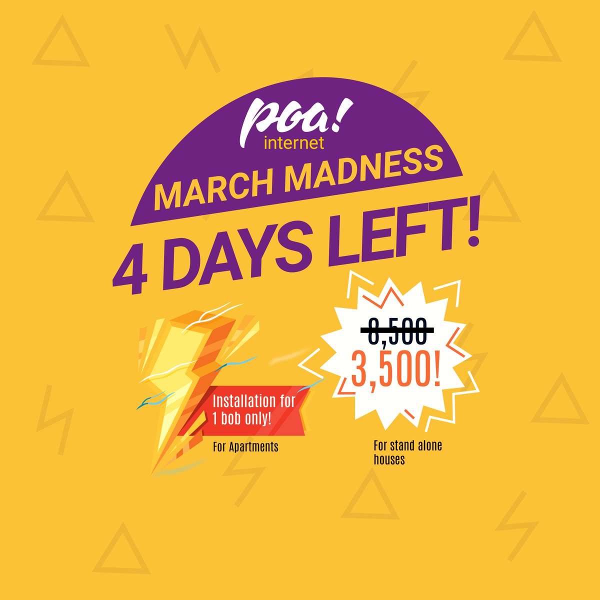 poa_internet's tweet photo. Only 4 Days remaining to enjoy this offer. 

SMS poa home to 20105 NOW #PoaHome #PoaMarchMadness https://t.co/2UU31afPnI