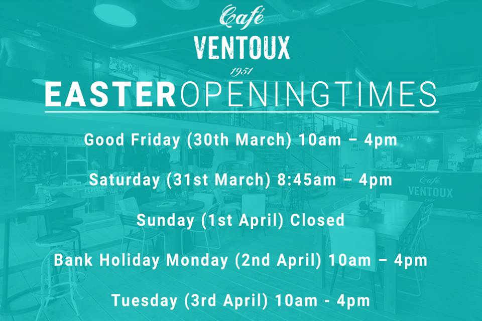 Cafe_Ventoux's tweet photo. EASTER OPENING TIMES - We are open Easter Bank Holiday! Come and enjoy our fabulous range of homemade cakes and freshly ground coffee!

#easter #easterride #cyclecafe #socialride #eastercycle #bankholiday #eastersale #girlswhoride #cycleandcake #coffeeandcake #cake https://t.co/gYnyDX62gE