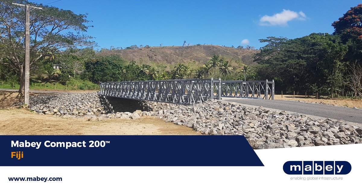 MabeyBridge's tweet photo. Our image of the day shows a #Mabey Compact 200 bridge installed in Fiji. 

Mabey has designed, manufactured &amp; delivered superior bridging
to more than 140 countries, and has an international reputation for delivering
projects which meet specific industry and local requirements. https://t.co/bZ62nXkxbT