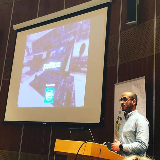 Our co-founder @valentinosevripidou presenting Politica as a successful application of Open Data in Cyprus and Europe. #techpolitics #opendata #futureoftech Thank you @bankofcyprusofficial for supporting Politica technology!