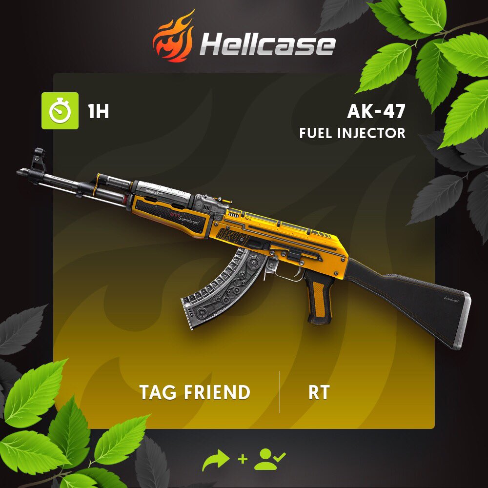 hellcasecom's tweet image. 🔥Get daily money goo.gl/r8YLXK   
🔥Follow us + RT
🔥Tag your friend
💰The prize is AK-47 | Fuel Injector!
⏳A winner in 1h!
